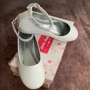 Girls ballet flats with rhinestone ankle strap